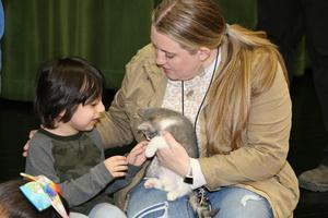 teacher and student with kitten