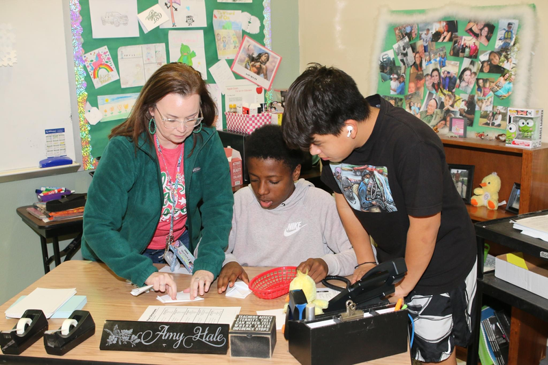 Making Snowflakes in Ms. Hale's class