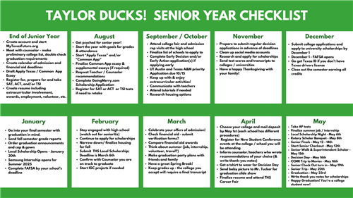 sear year checklist