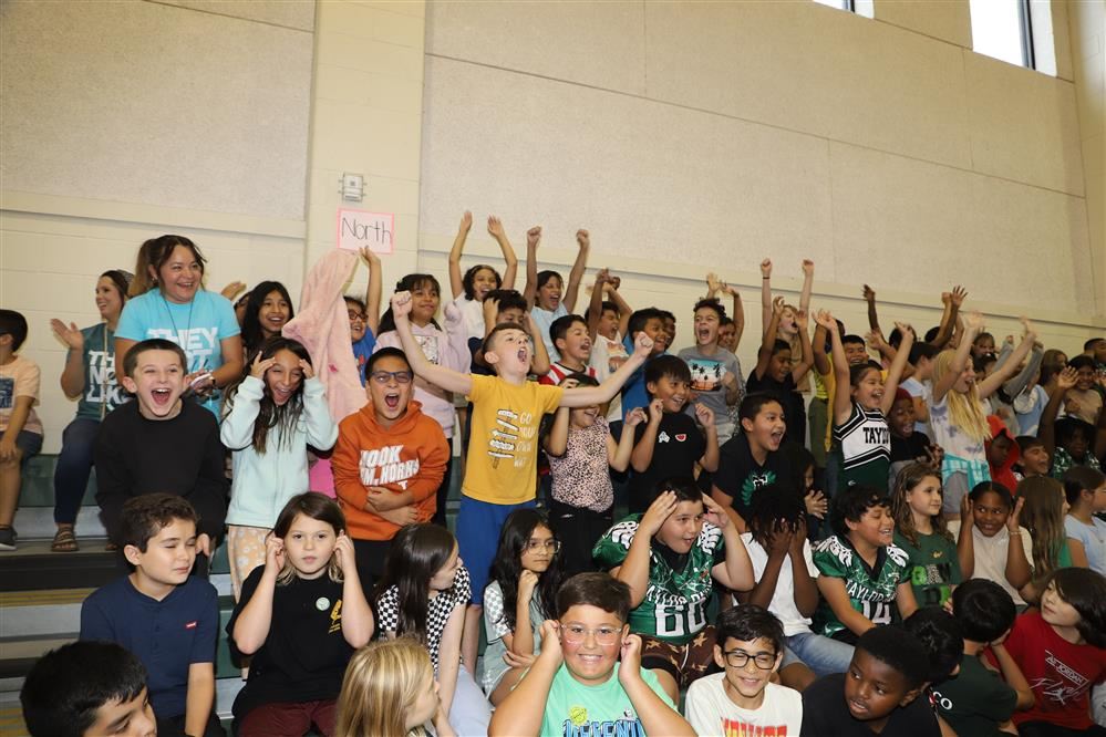 Students enjoying the pep rally