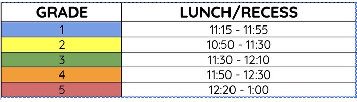  New Lunch Times